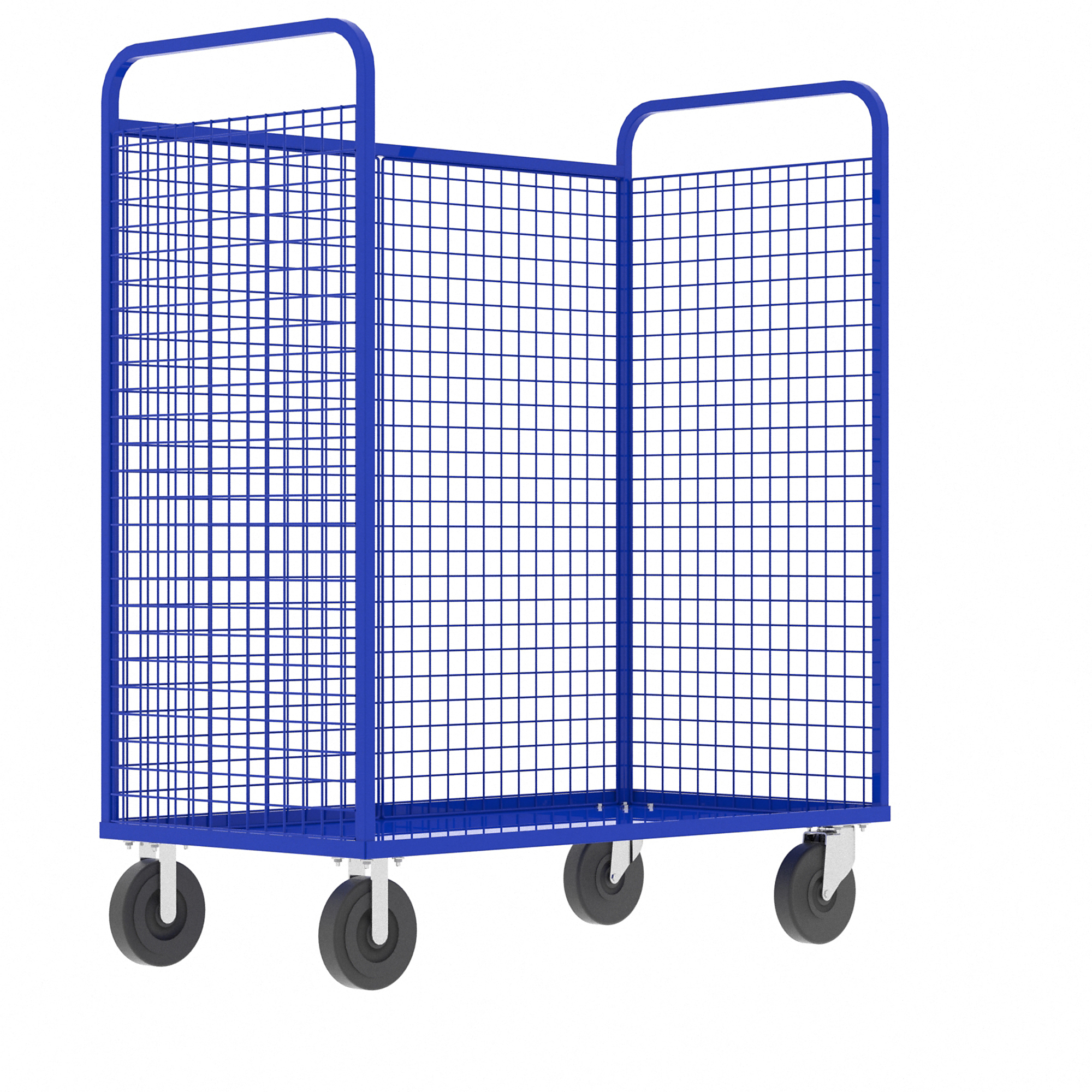 Valley Craft, 3-Sided Stock Picking Cage Cart, Total Capacity 1600 lb, Material Steel, Model# F89256VCBL